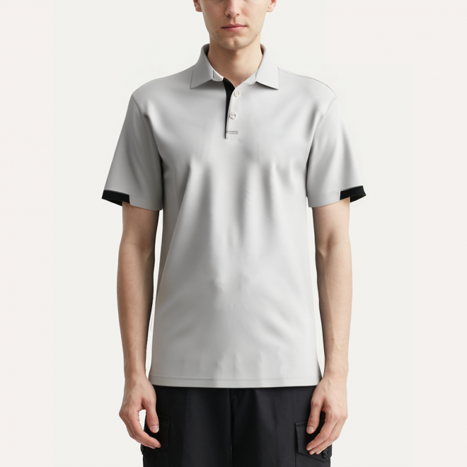 White soft quick-drying men's POLO shirt