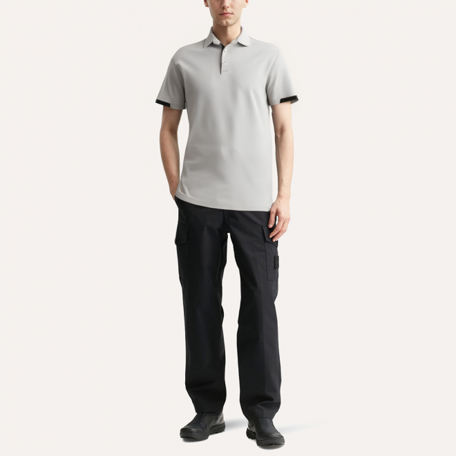 White soft quick-drying men's POLO shirt