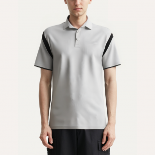 Elegant white breathable men's POLO shirt