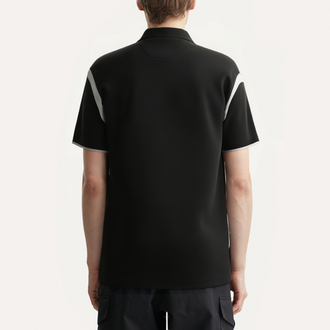 Contrast color elastic breathable men's POLO shirt