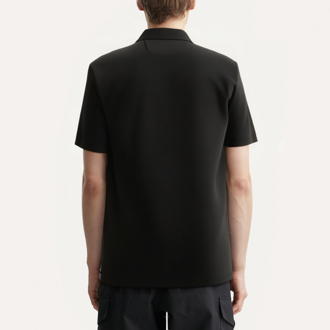 Contrast color patchwork soft men's polo shirt