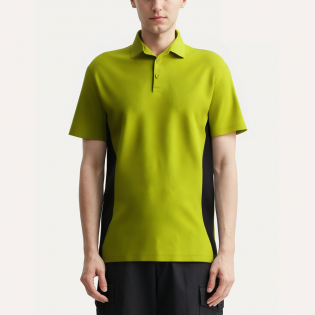 Color block breathable men's polo shirt