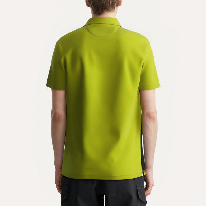 Color block breathable men's polo shirt