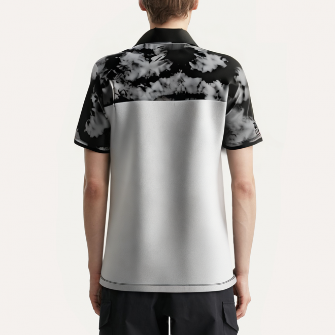 Fashionable zipper neck men's polo shirt