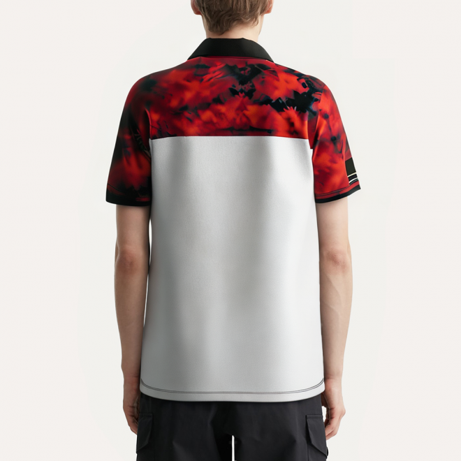 Fashionable tie dye printed men's polo shirt