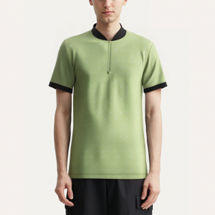 High quality elastic stand collar men's polo shirt