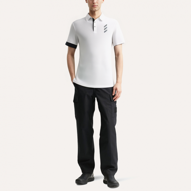 Simple elastic breathable men's POLO shirt