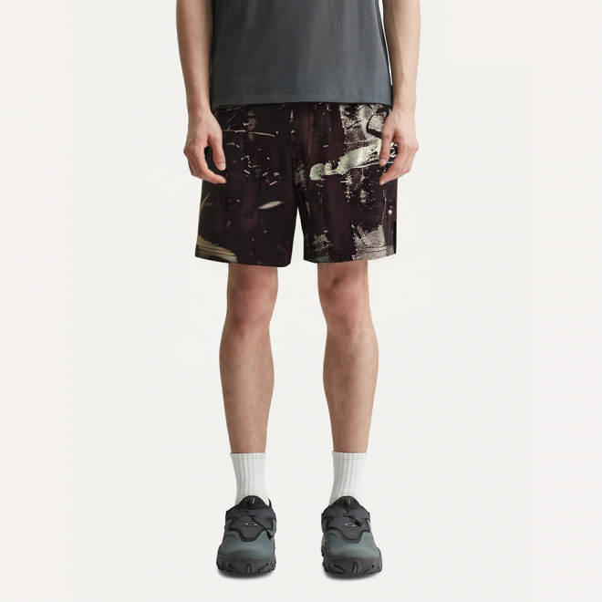 Retro print breathable men's sports shorts
