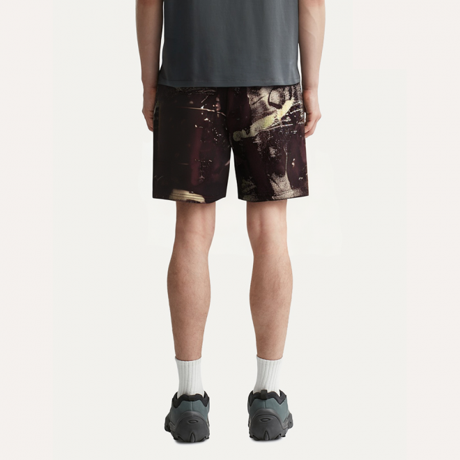 Retro print breathable men's sports shorts