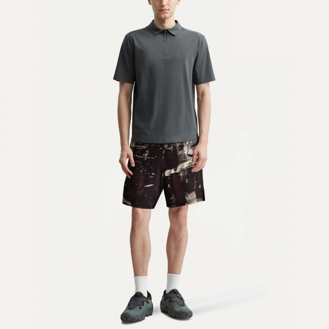 Retro print breathable men's sports shorts