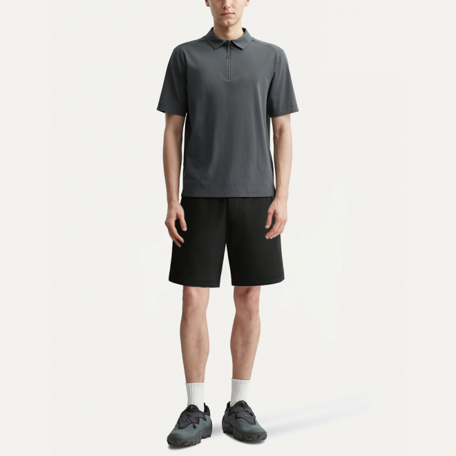Black soft stretch men's sports shorts