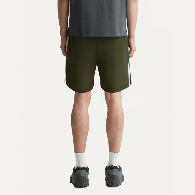 Green side stripe stretch men's shorts