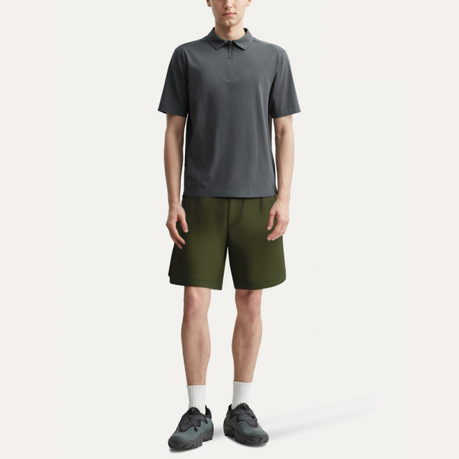 Green side stripe stretch men's shorts