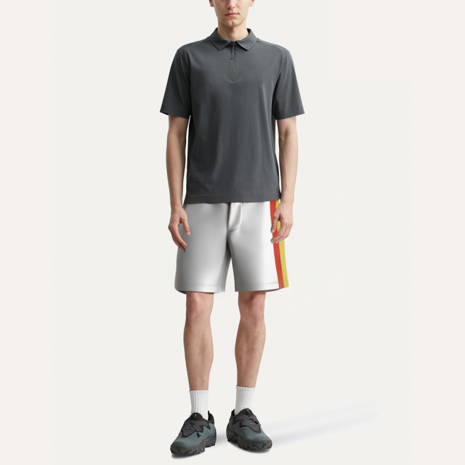 White stretchable breathable men's shorts