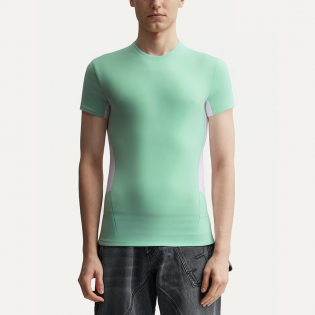 Quick-drying colorblocked round neck men's sports T-shirt