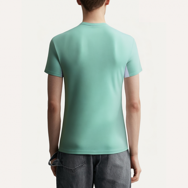 Quick-drying colorblocked round neck men's sports T-shirt