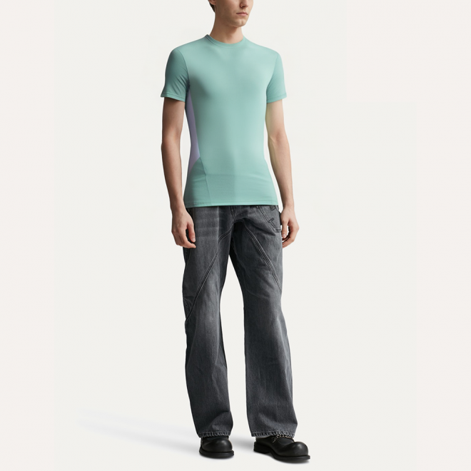 Quick-drying colorblocked round neck men's sports T-shirt