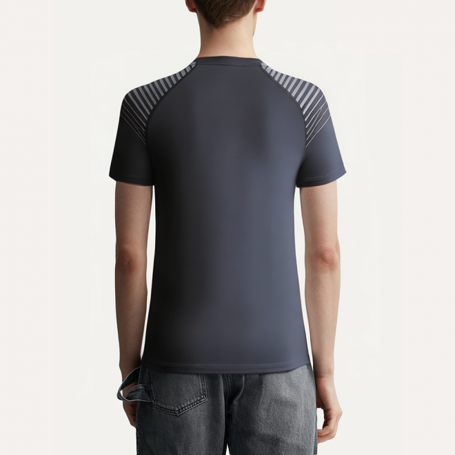 Shoulder striped slim fit men's sports T-shirt