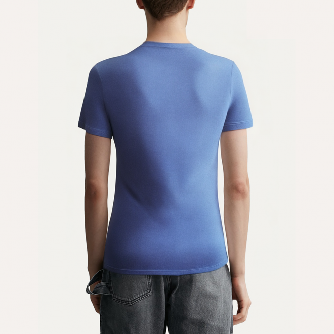 Wave striped round neck men's sports T-shirt