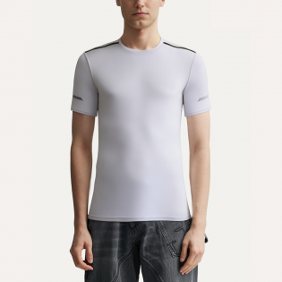 Lightweight white breathable men's sports T-shirt