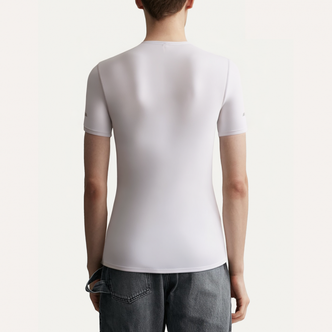 Lightweight white breathable men's sports T-shirt