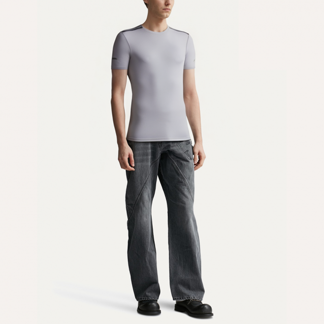 Lightweight white breathable men's sports T-shirt