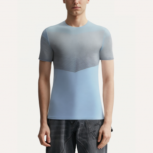 Stripe print quick-drying men's sports T-shirt