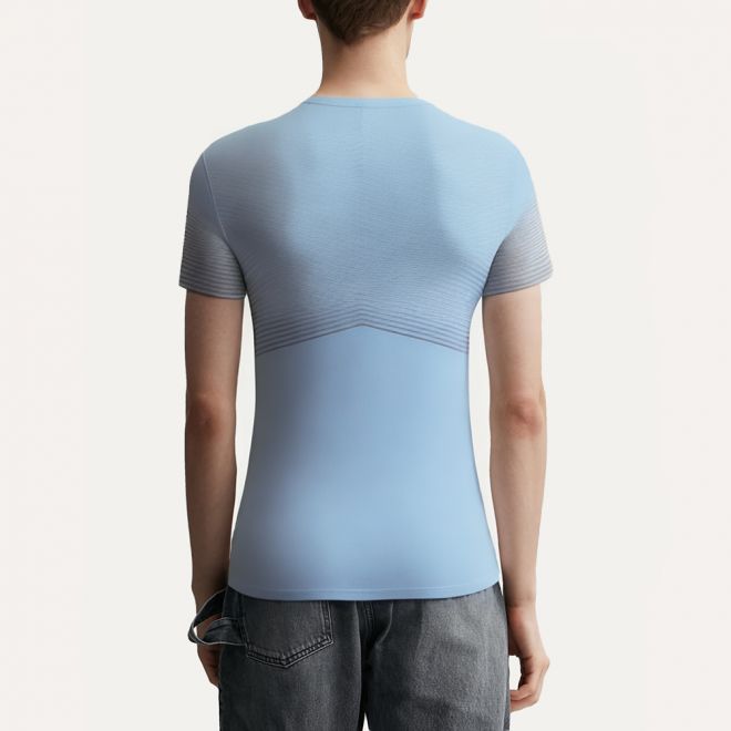 Stripe print quick-drying men's sports T-shirt