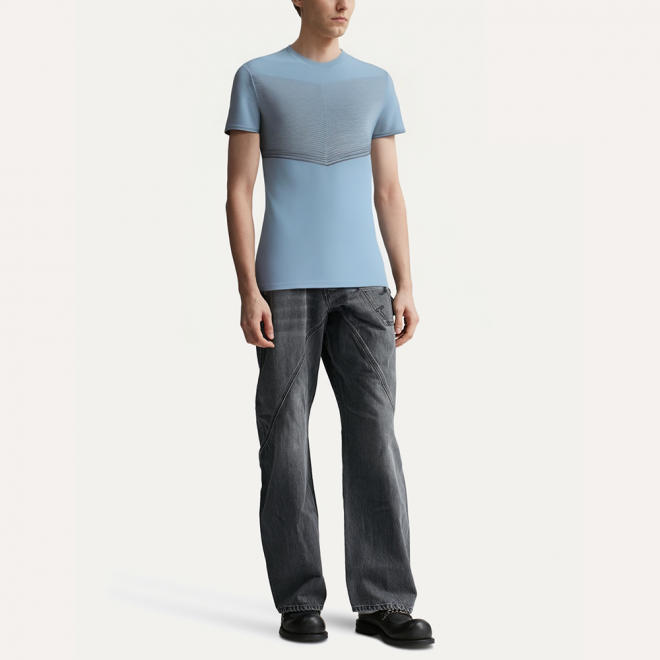 Stripe print quick-drying men's sports T-shirt