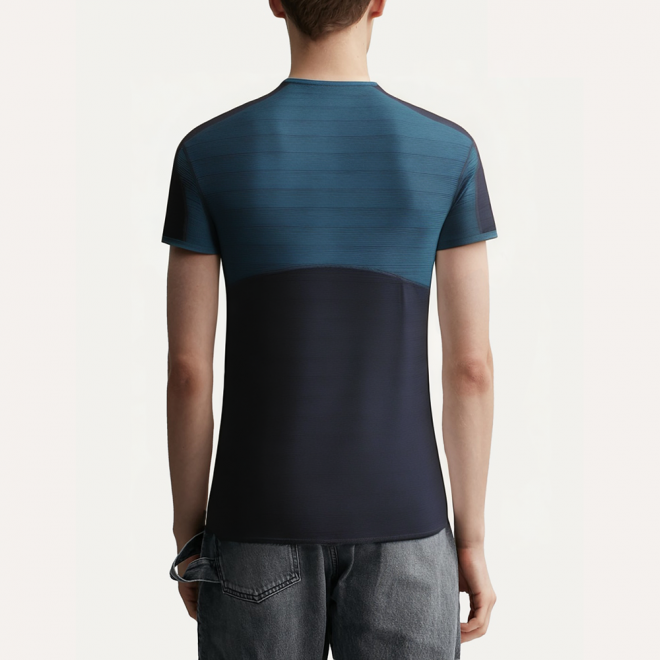 Contrast color stitching breathable men's sports T-shirt
