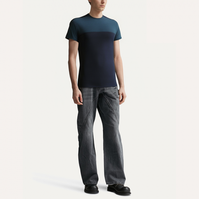 Contrast color stitching breathable men's sports T-shirt