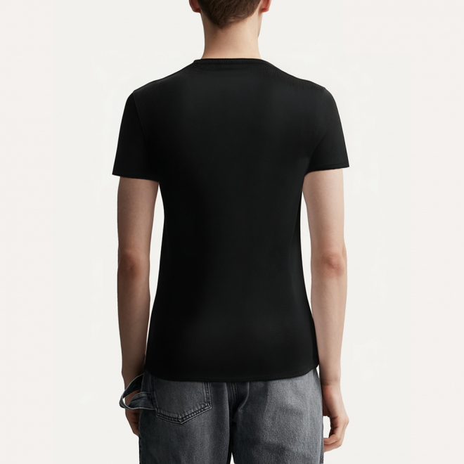 Men's elasticated sports T-shirt with chest stripes