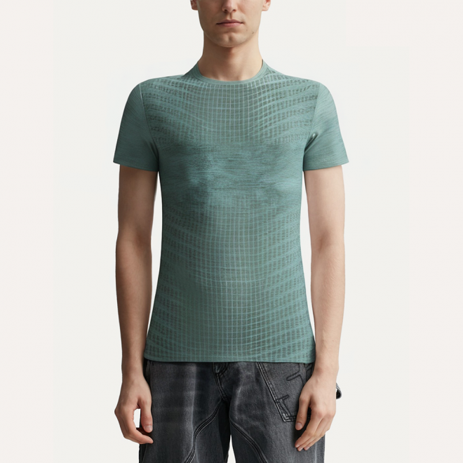 Round neck elastic breathable men's sports T-shirt