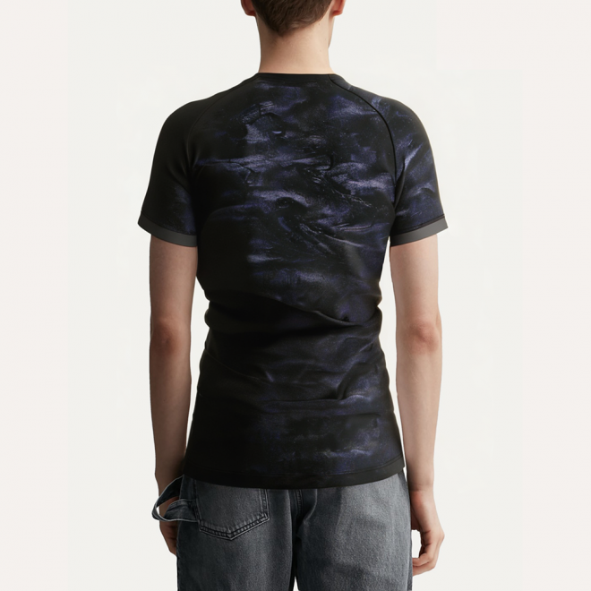 Black lightweight breathable men's sports T-shirt