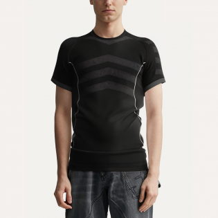 Black modern print men's sports T-shirt