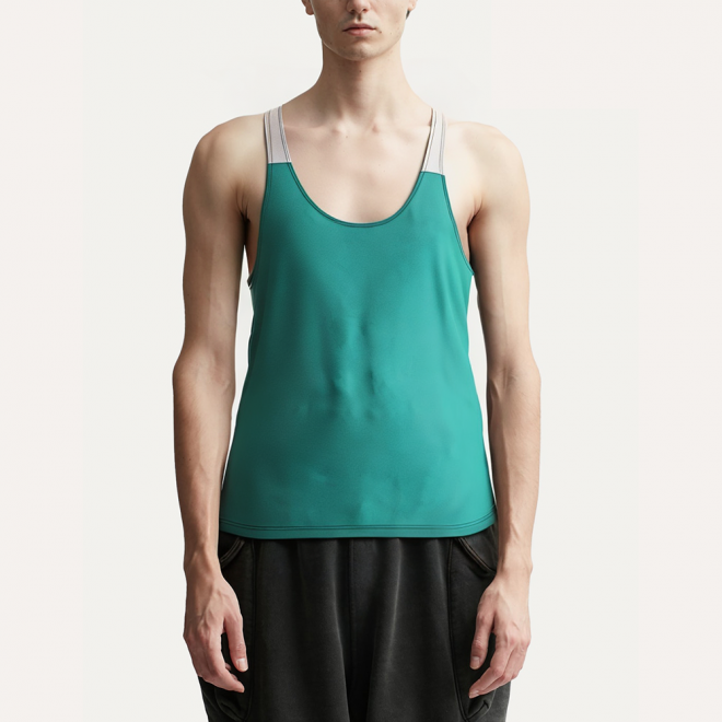 Contrast color stitching breathable men's vest