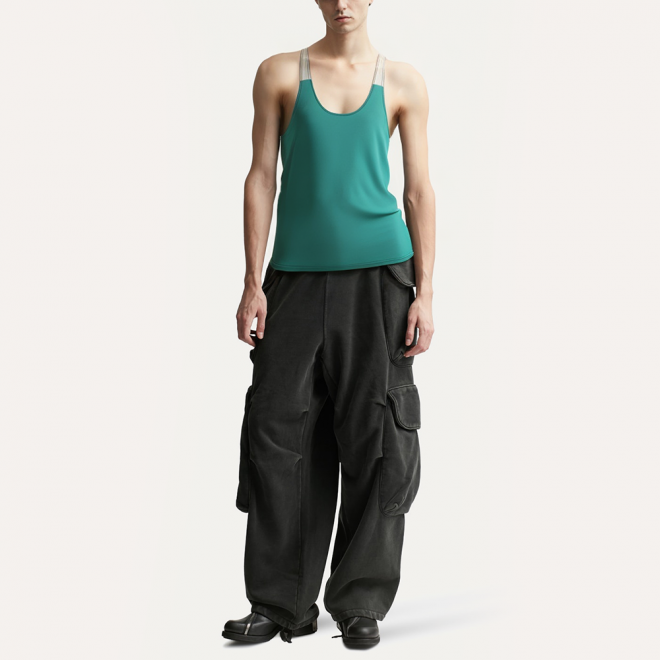 Contrast color stitching breathable men's vest