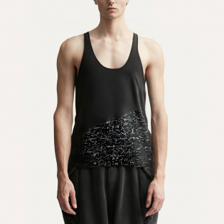 Black elastic breathable men's vest
