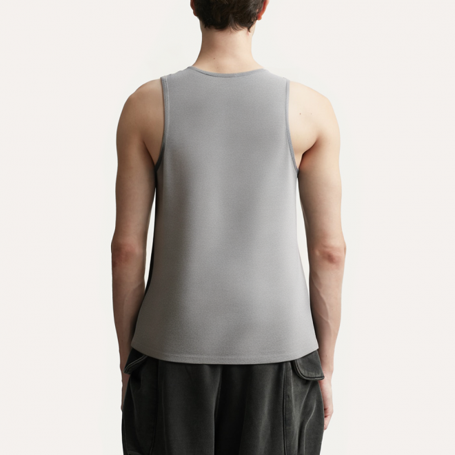 Grey breathable men's sports vest