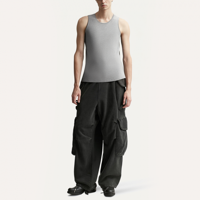 Grey breathable men's sports vest