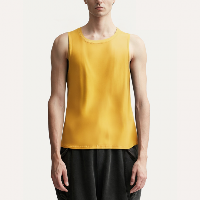 Yellow stretch men's sleeveless vest