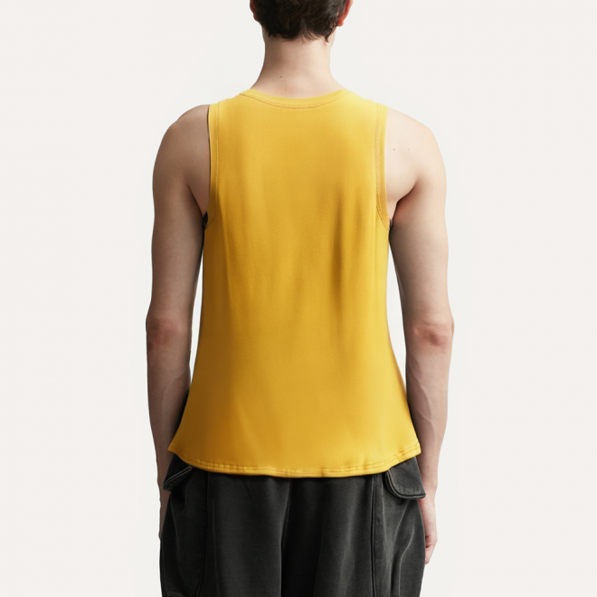Yellow stretch men's sleeveless vest
