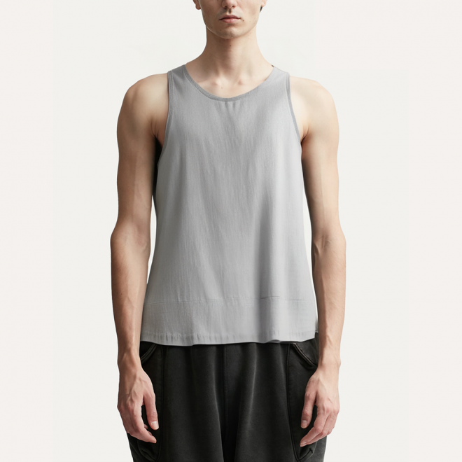 Gray soft stretch men's sleeveless vest