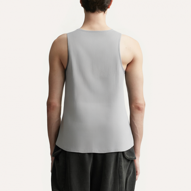 Gray soft stretch men's sleeveless vest