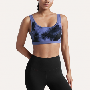 Tie-dye printed stretch women's sports bra
