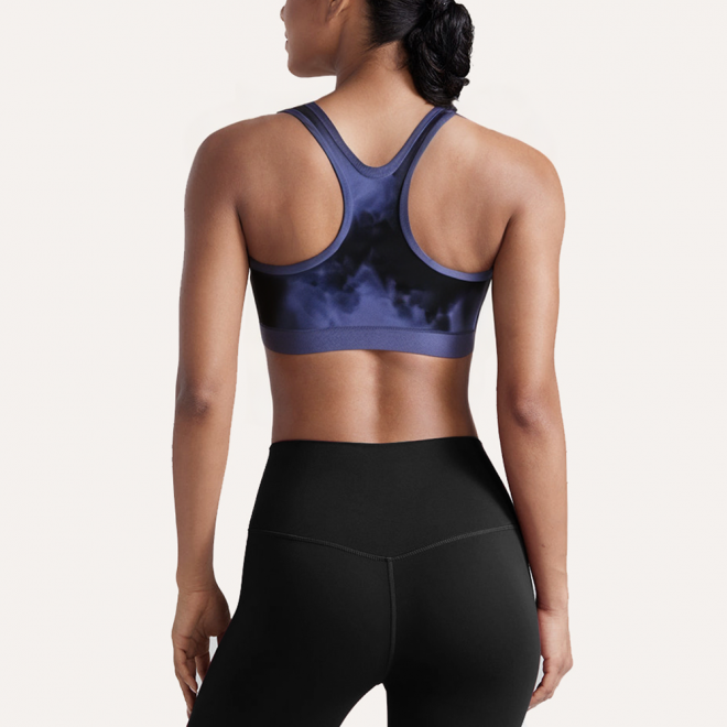 Tie-dye printed stretch women's sports bra