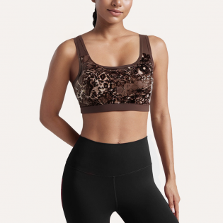 High quality leopard print stretch women's sports bra