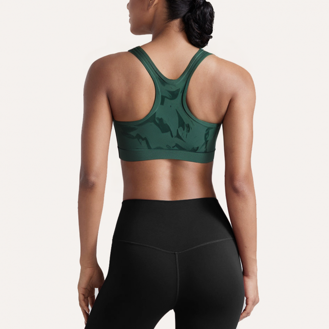 Green stretch quick-drying women's sports bra