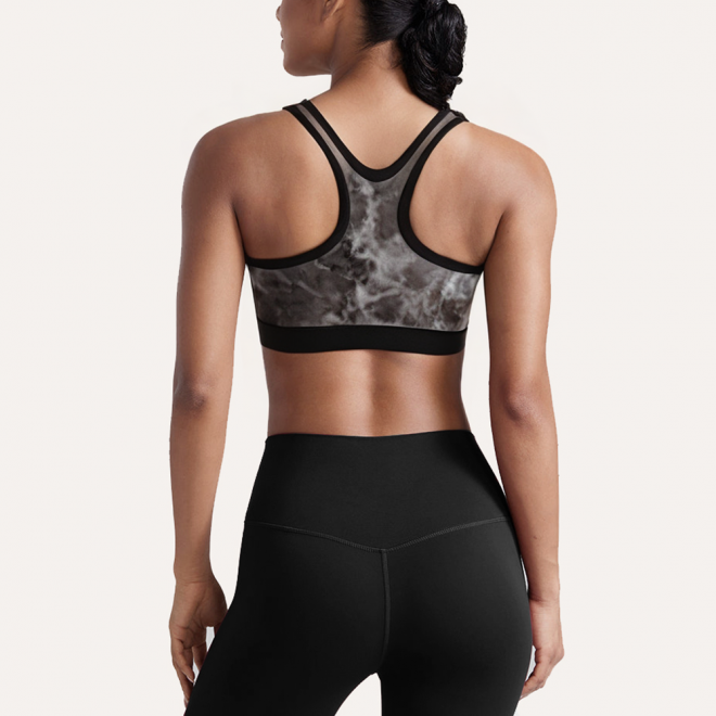 Water pattern elastic tight women's sports bra