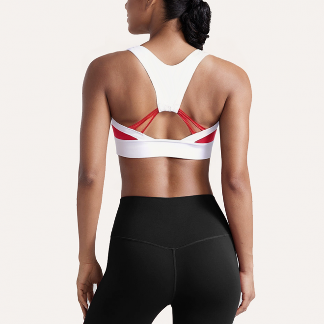 Color block high support women's sports bra